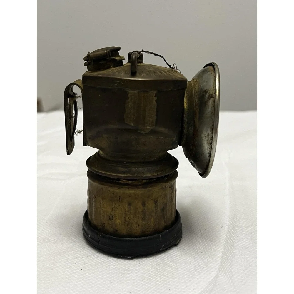 Vintage Antique Auto Lite Brass Coal Miner Carbide Head Light Lamp